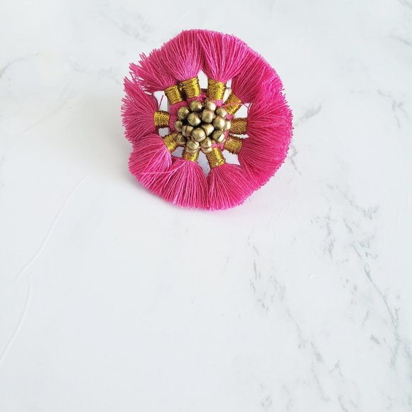 Paris Pink Flowers Ring - Picture 1 of 2
